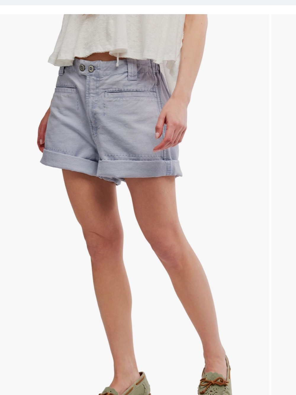 NET Free people Sakura short Light Blue Women's Cuffed Casual